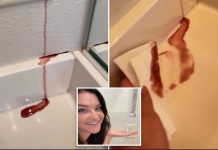 মার্কিন নারীর দেয়াল বেয়ে পড়ছে ‘রক্ত’, জানা গেল রহস্য