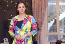 ‘রংধনু’ পোশাকে নজর কাড়ছেন সানিয়া