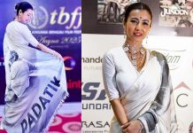 আঁচলজুড়ে ‘পদাতিক’, লাল গালিচায় তাক লাগালেন অভিনেত্রী