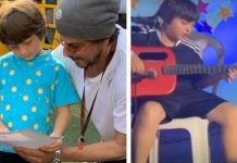 গিটার বাজিয়ে কার গান গাইলেন শাহরুখ পুত্র?