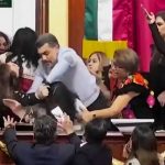 হাতাহাতি-চোলোচুলিতে জড়ালেন মেক্সিকোর আইনপ্রণেতারা