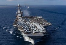 মার্কিন রণতরী জেরাল্ড আর ফোর্ডে আগুন, আহত ২ সেনা