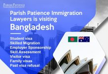 ঢাকায় অস্ট্রেলিয়ার অভিবাসন বিশেষজ্ঞরা: জুলাইয়ে পরামর্শ দেবে প্যারিশ পেশেন্স ইমিগ্রেশন লইয়ার্স