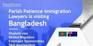 ঢাকায় আসছে অস্ট্রেলিয়ার অভিবাসন বিশেষজ্ঞরা: জুলাইয়ে পরামর্শ দেবে প্যারিশ পেশেন্স ইমিগ্রেশন লইয়ার্স